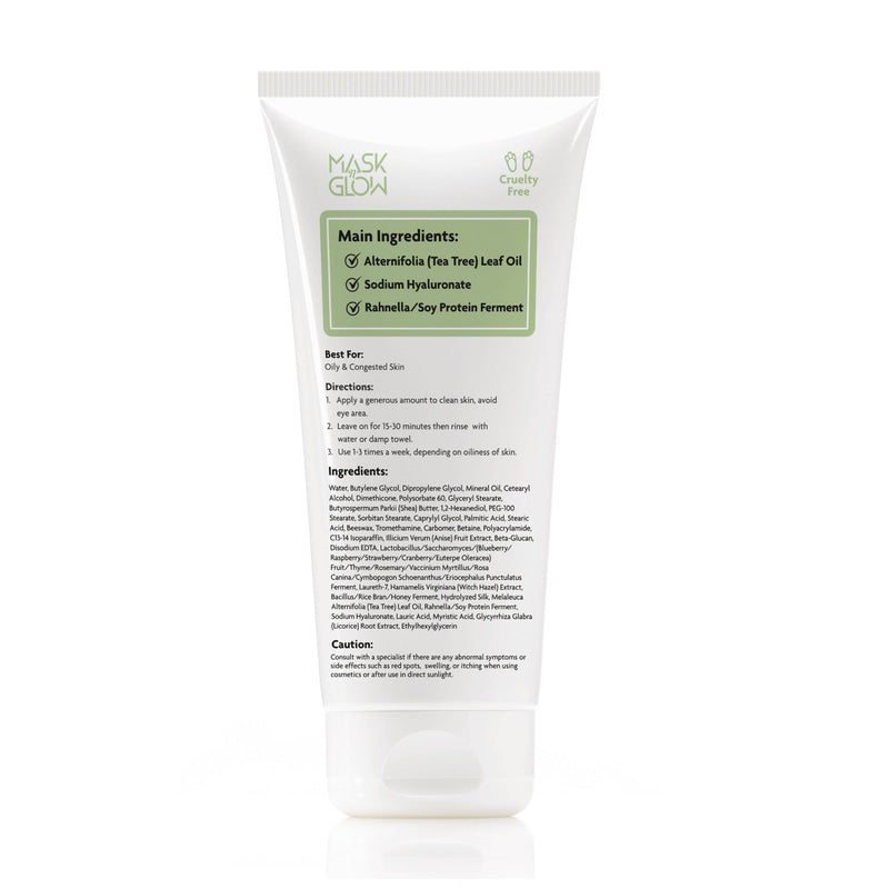 MaskNGlow Purifying Cream Mask - with Tea Tree Oil and Hyaluronic Acid